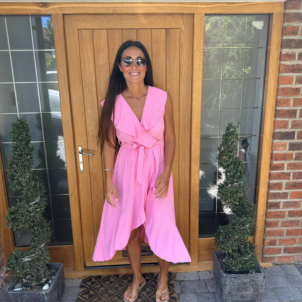 Bliss Ruffle Wrap Dress - Blush Boutique Essex