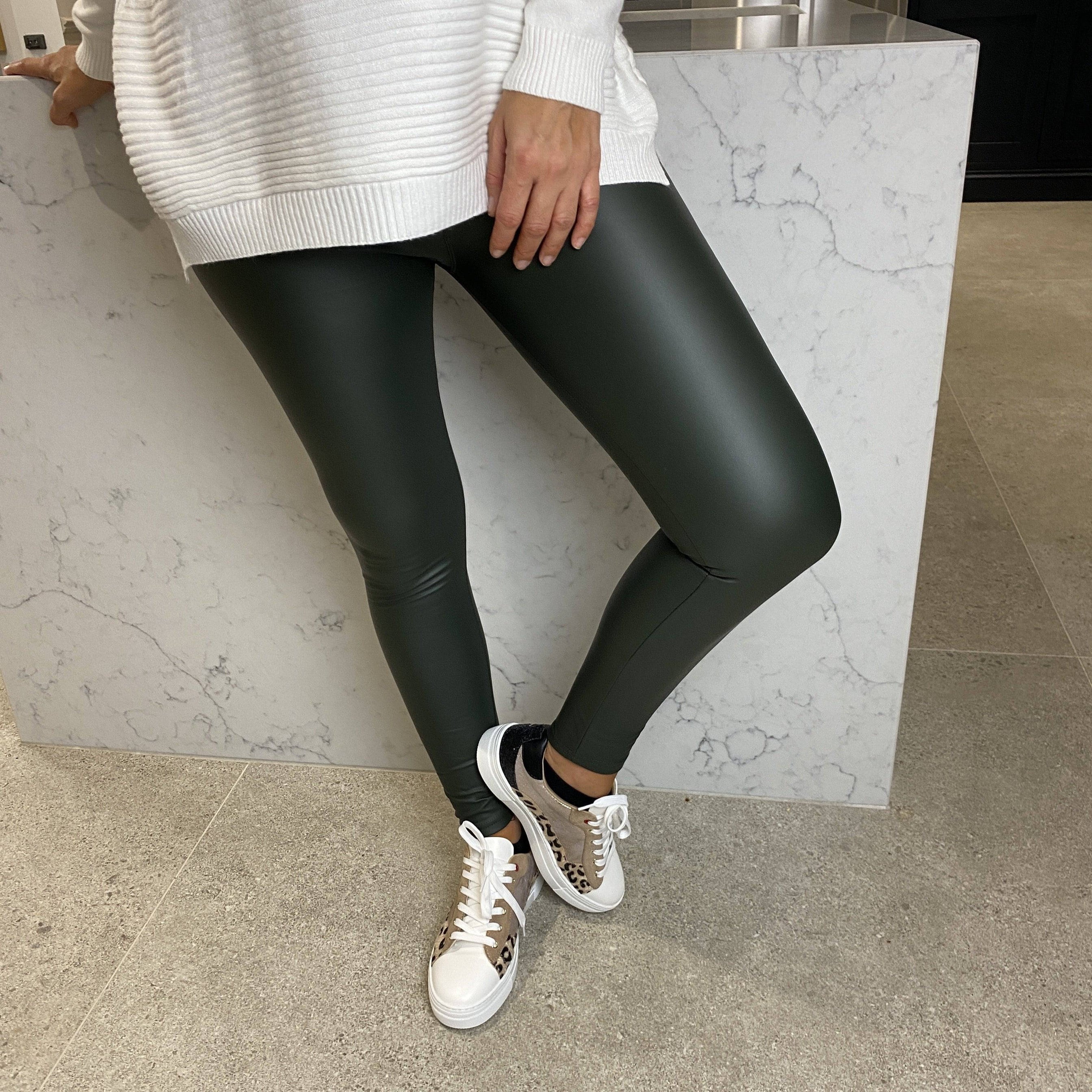 Leah Leather Look Leggings - Blush Boutique Essex