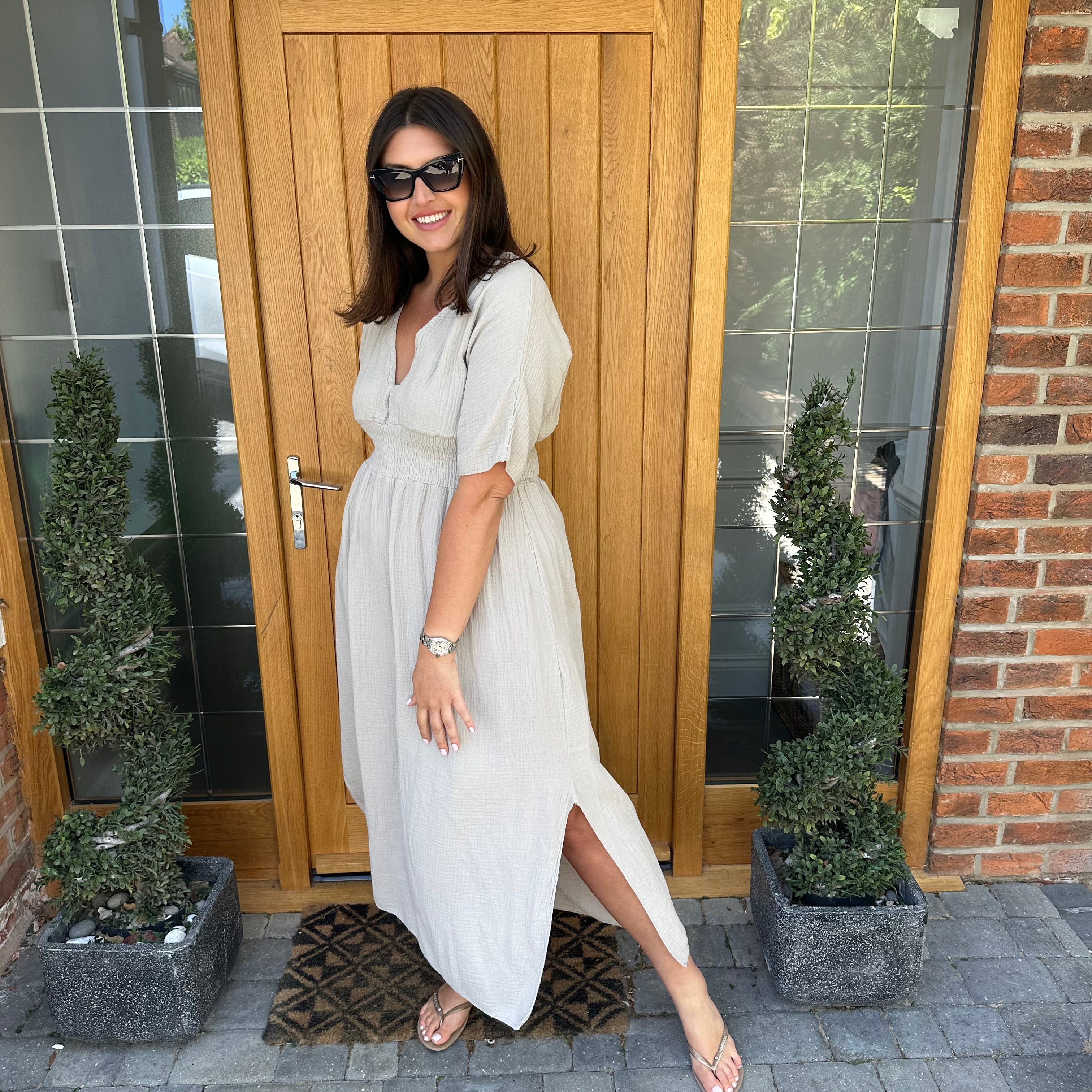 Chloe Cotton Cheesecloth Dress - Blush Boutique Essex