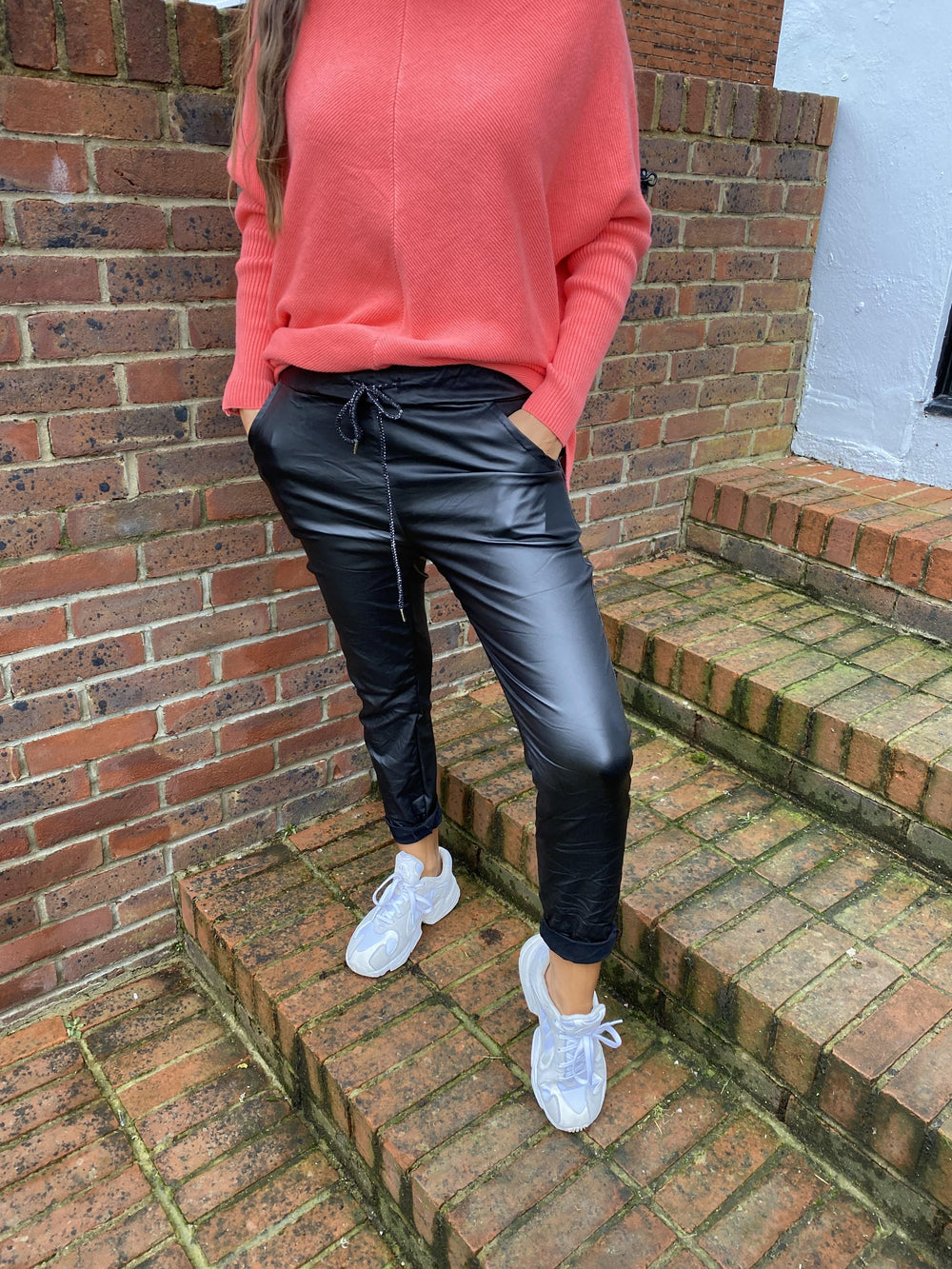 Carli Faux Leather Magic Trousers Black - Blush Boutique Essex