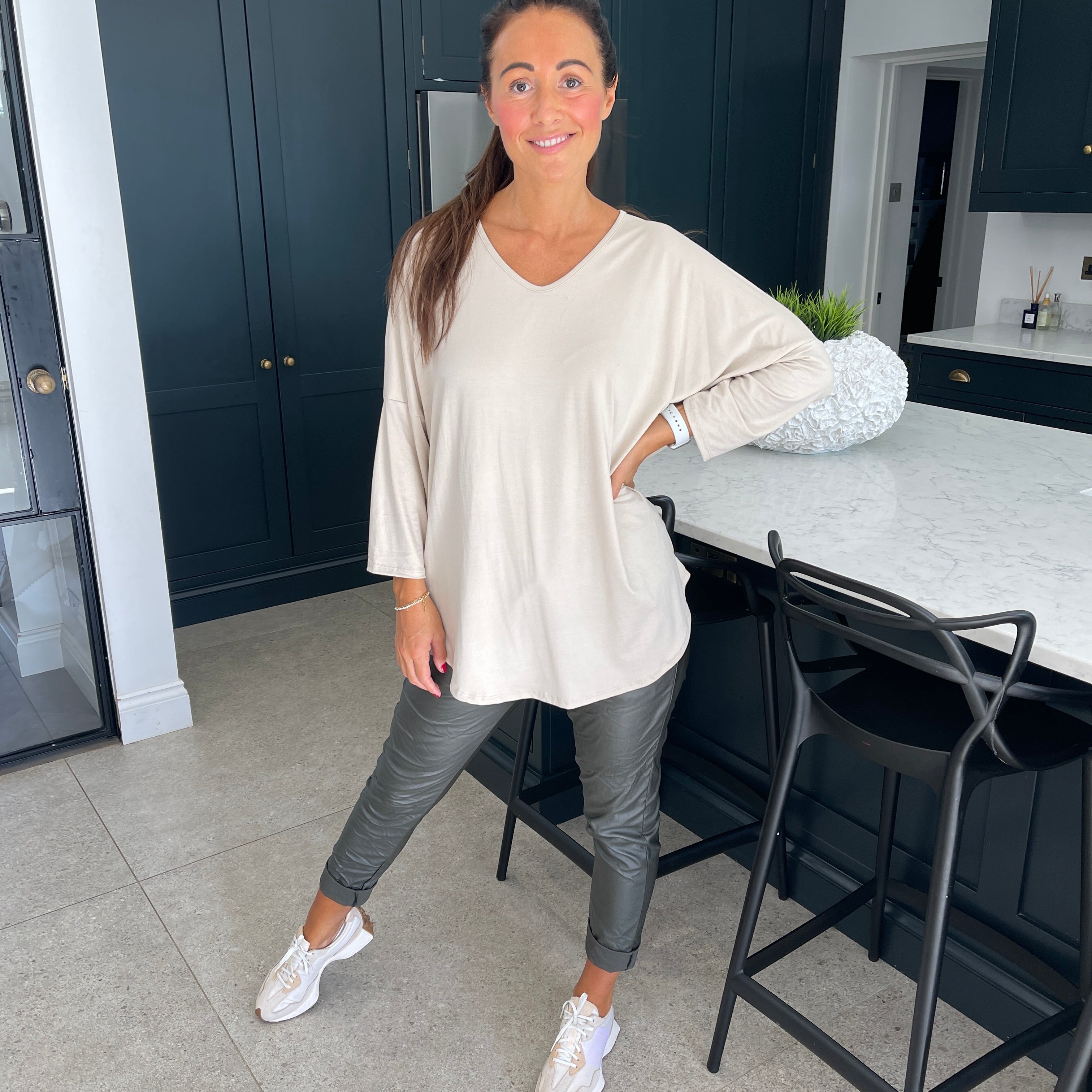 Jamie Jersey T-Shirt Long Sleeve - Blush Boutique Essex