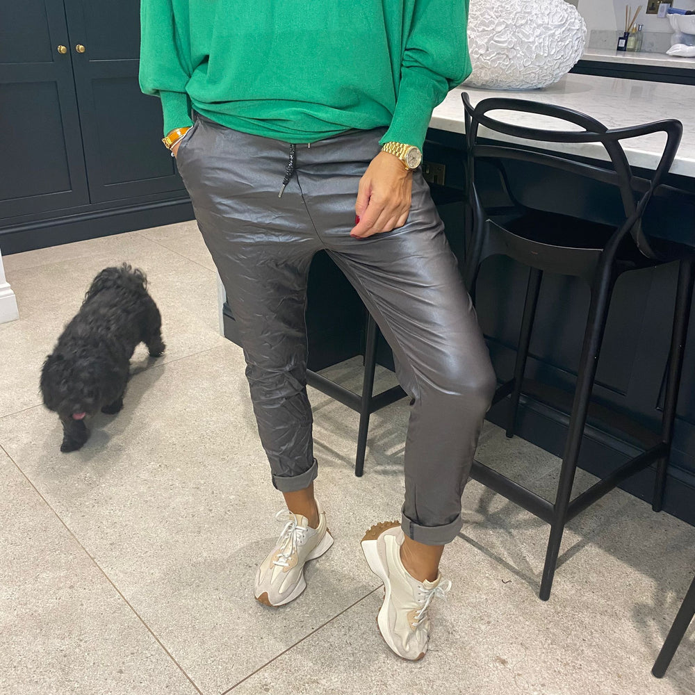 Carli Faux Leather Magic Trousers - Blush Boutique Essex
