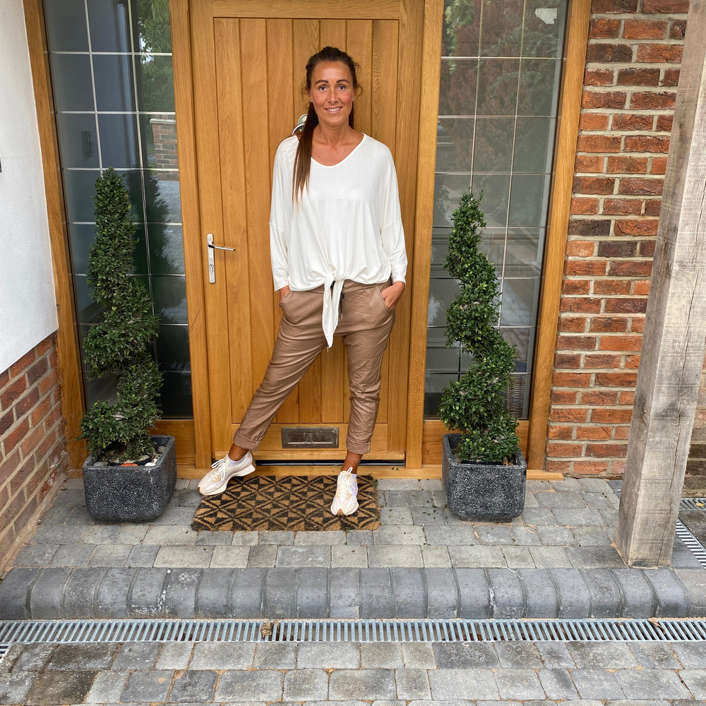 Carli Faux Leather Magic Trousers - Blush Boutique Essex