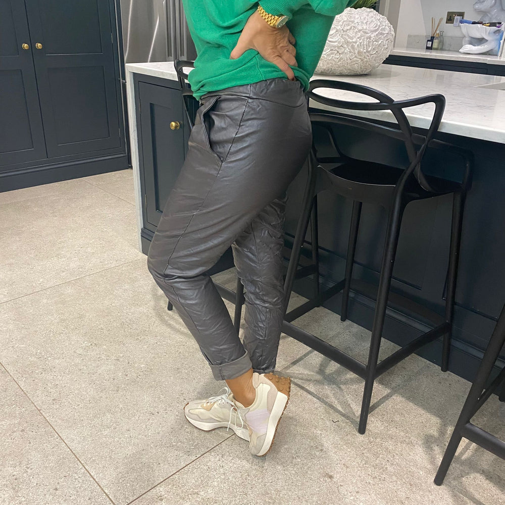 Carli Faux Leather Magic Trousers - Blush Boutique Essex