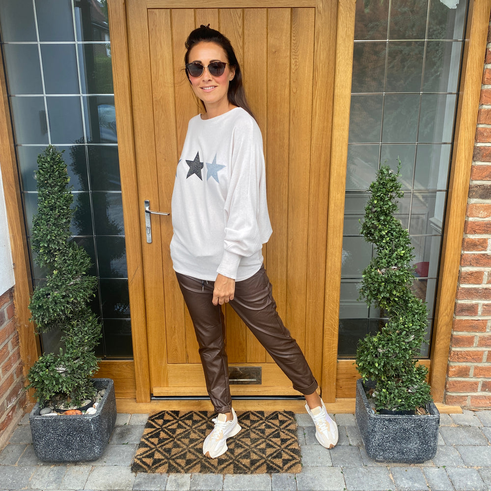 Carli Faux Leather Magic Trousers - Blush Boutique Essex