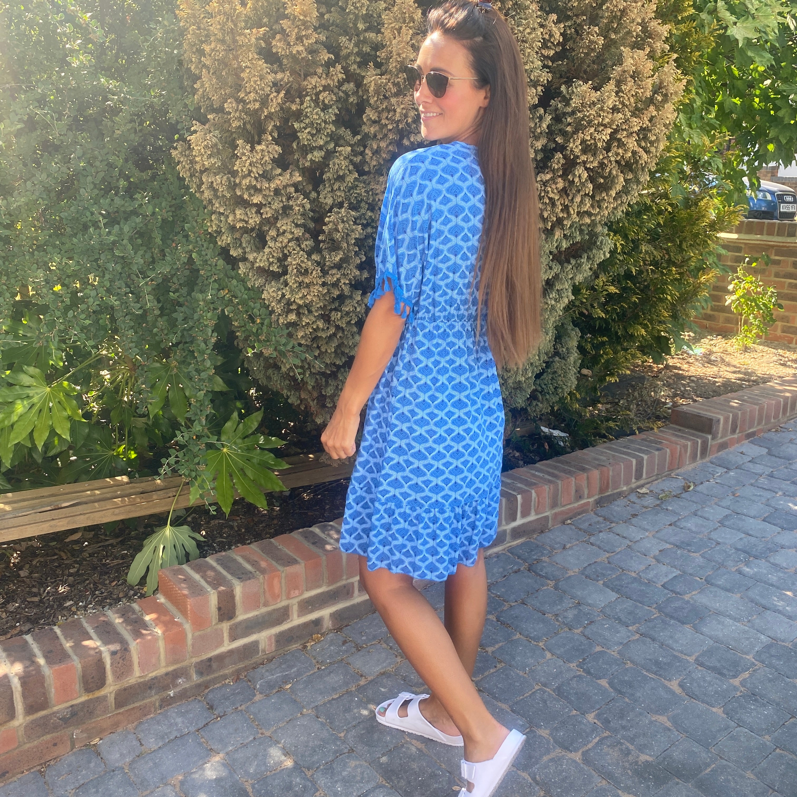 Stacey Pattern Tassel Dress - Blush Boutique Essex