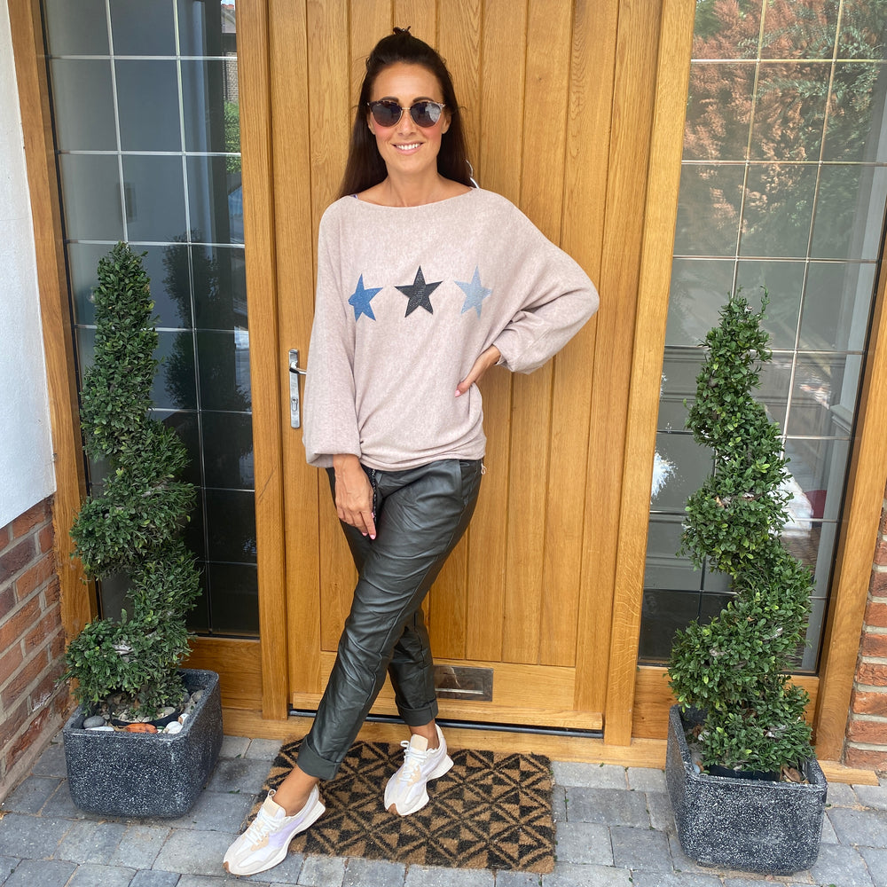 Carli Faux Leather Magic Trousers - Blush Boutique Essex
