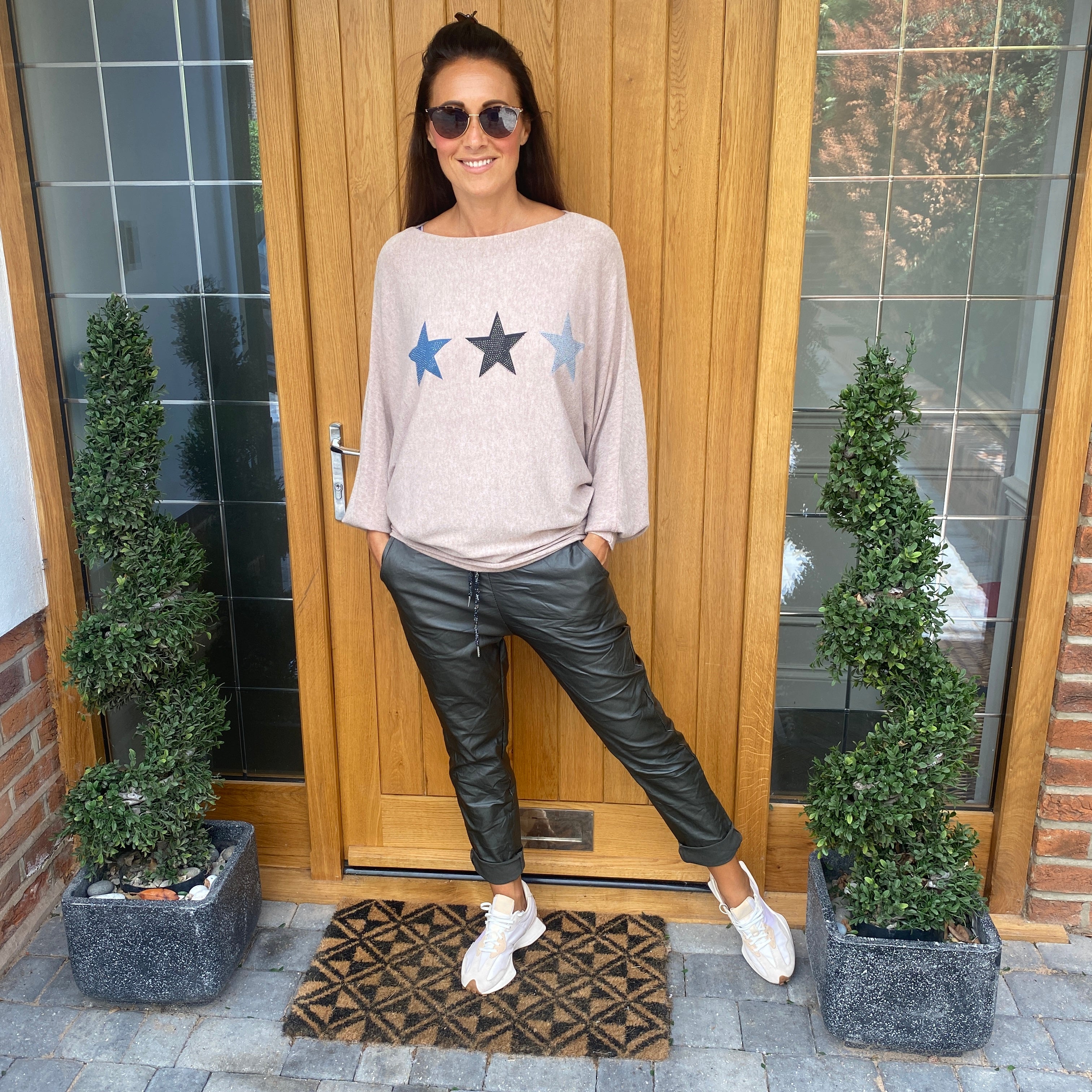 Carli Faux Leather Magic Trousers - Blush Boutique Essex