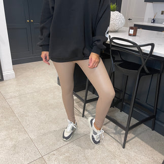 Leah Leather Look Leggings - Blush Boutique Essex